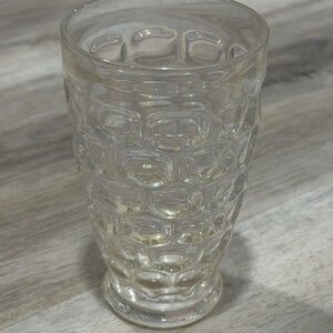 Vintage Federal Glass Yorktown Iridescent Thumbprint Tumbler Carnival Style 1960